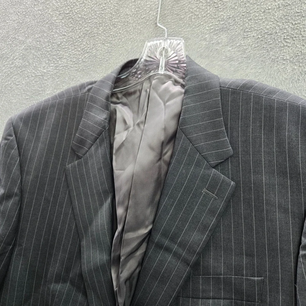 Ralph Ralph Lauren‎ Men Jacket 44 Gray Striped Blazer 2 Button Wool